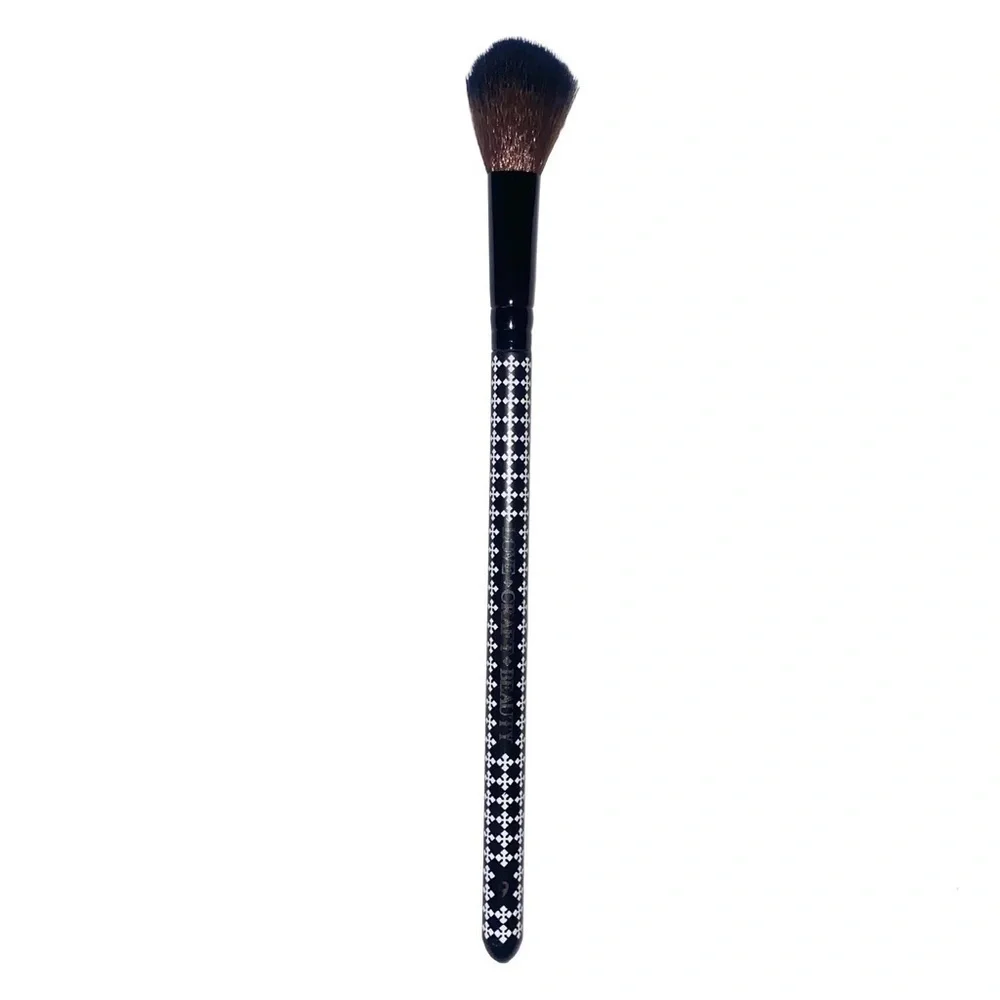 Kat Von D Beauty #9 Powder‎ Highlight Brush Black White Cross Pattern Synthetic